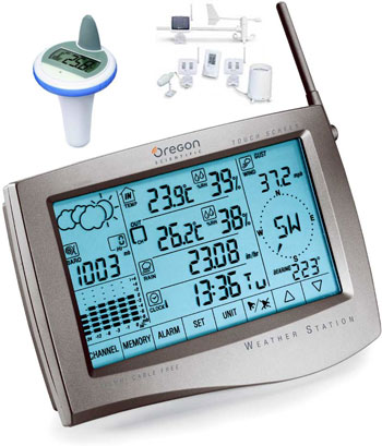 Station Météo Pro écran tactile + Sonde Piscine THWR288N ref: PK-WMR928NX+THWR OREGON SCIENTIFIC