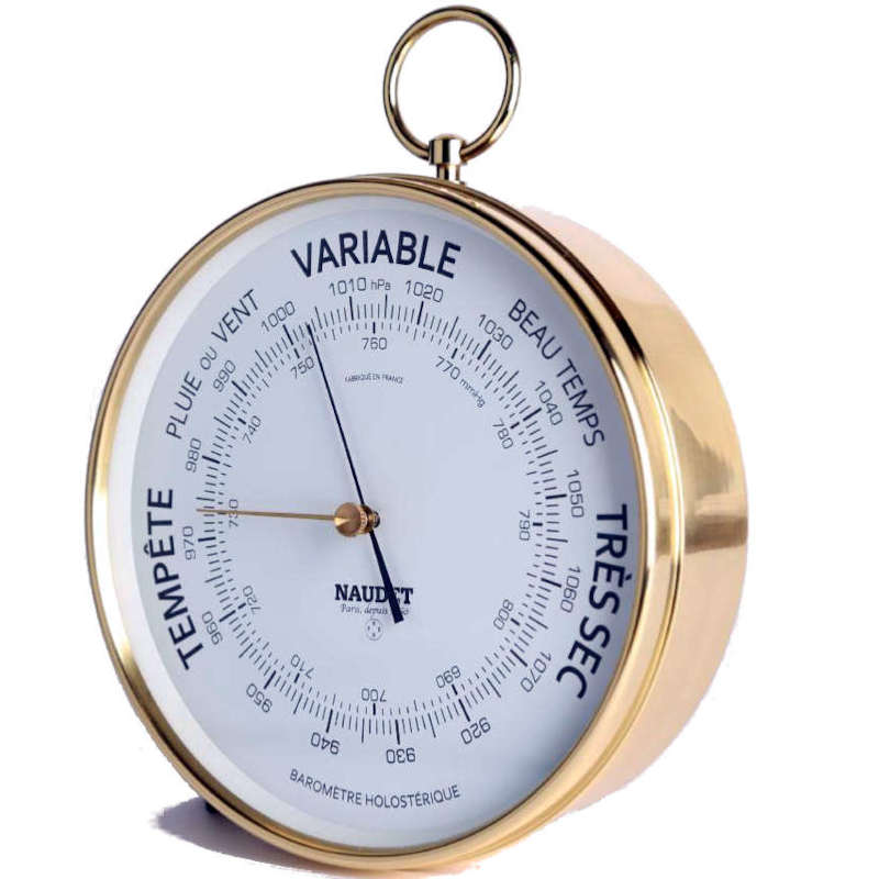 <---Cliquez sur l'image pour agrandir---> Baromètre Luxe cadran blanc diam. 165 mm Ref: N-2-17-B NAUDET Baromètre Luxe cadran blanc diam. 165 mm ref: N-2-17-B NAUDET