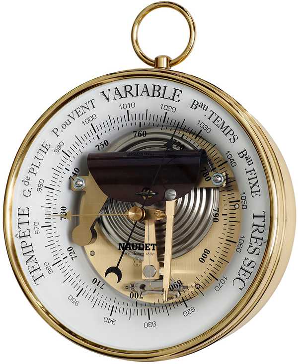 <---Cliquez sur l'image pour agrandir---> Baromètre Luxe à belière diam. 170 mm Ref: N-1-17-B NAUDET Baromètre Luxe à belière diam. 170 mm ref: N-1-17-B NAUDET