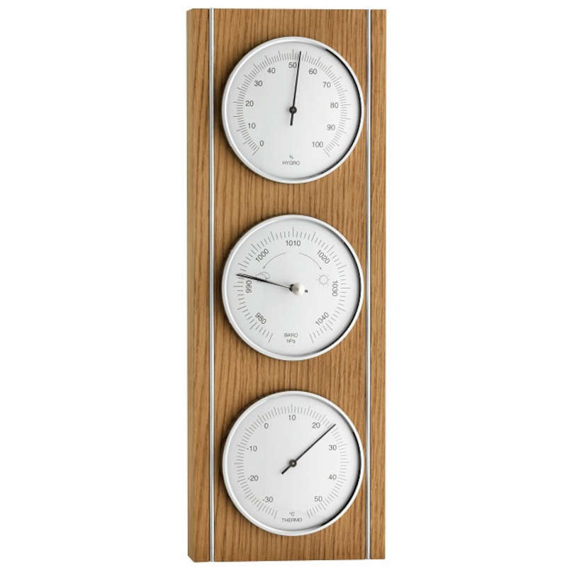 1pc Station Météo À Écran VA Horloge En Bois Massif Avec - Temu France