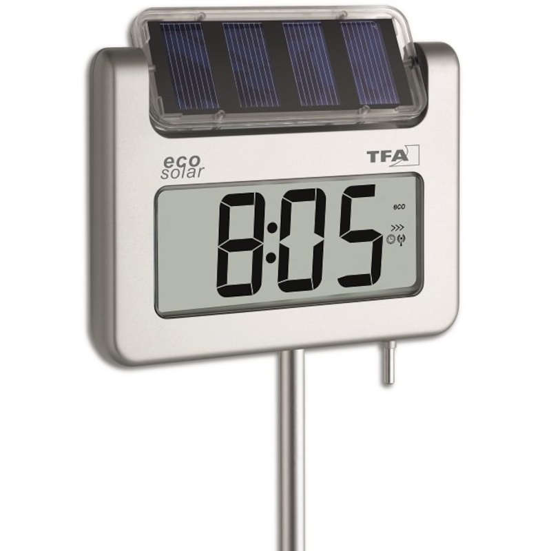 Thermomètre géant de jardin led solaire