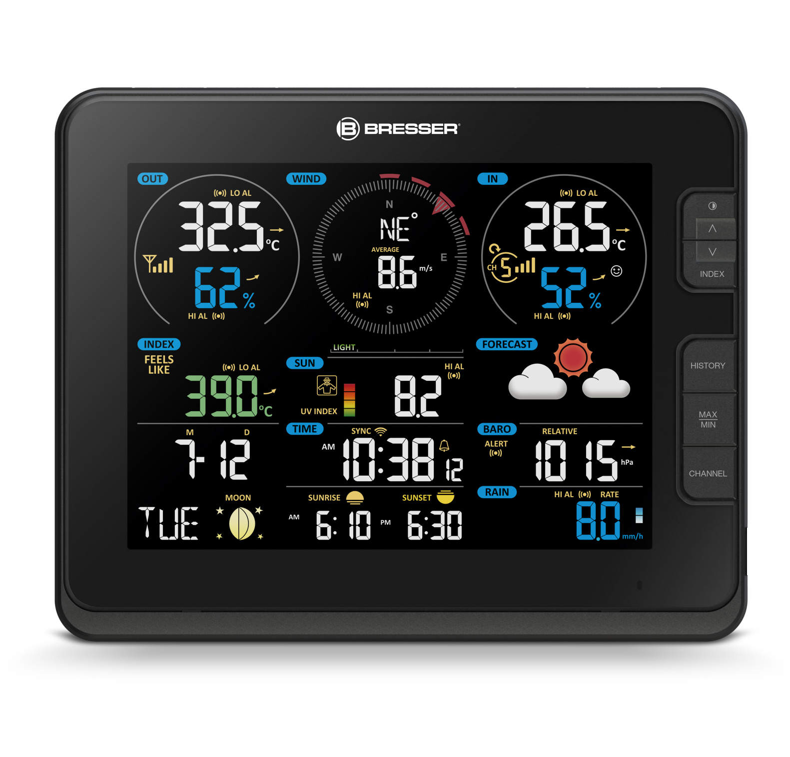 Station météo avec 4 sondes de température et d'humidité - Bresser 