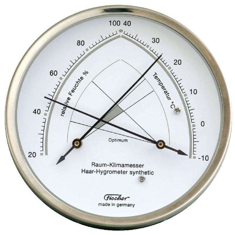 <---Cliquez sur l'image pour agrandir---> Hygromètre/Thermomètre 130 mm avec zone de confort Ref: F-146-01 Fischer Hygromètre/Thermomètre 130 mm avec zone de confort ref: F-146-01 Fischer