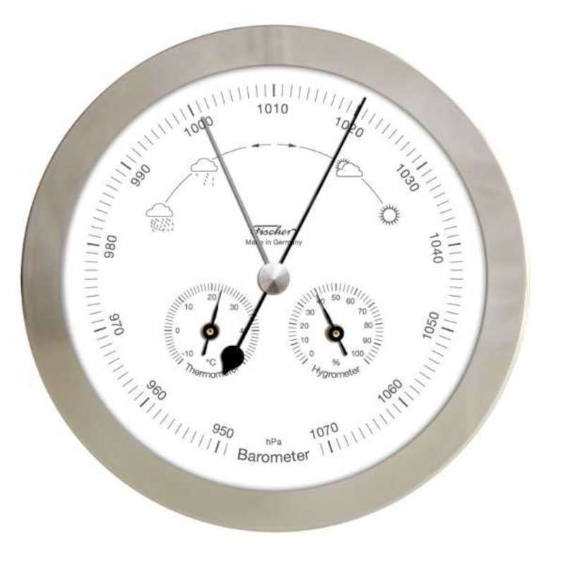 <---Cliquez sur l'image pour agrandir---> Baromètre/Thermo/Hygro Boîtier inox Diam: 160mm Ref: F-1602-01 Fischer Baromètre/Thermo/Hygro Boîtier inox Diam: 160mm ref: F-1602-01 Fischer