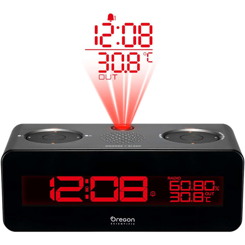 <h3>OS-RRA320-PNX Radio réveil avec double alarme et projection de l´heure et température ext. au plafond OREGON SCIENTIFIC<h3>
