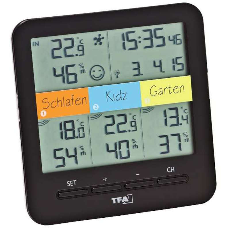 Thermomètre hygromètre avec sonde de T° et Large écran LCD