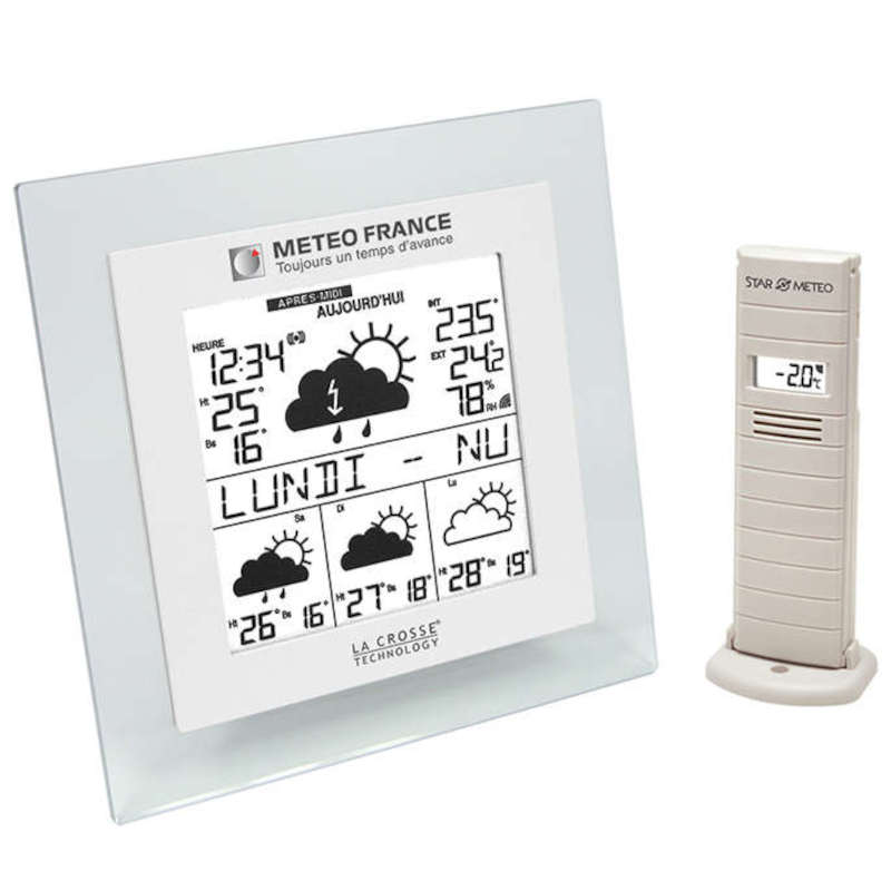 WD9521 Station Météo -METEO FRANCE- Design, Thermo/hygro, prévisions à 3 Jours T°+ Messages LA CROSSE TECHNOLOGY
<---Cliquez sur l'image pour agrandir---> WD9521 Station Météo -METEO FRANCE- Design, Thermo/hygro, prévisions à 3 Jours T°+ Messages LA CROSSE TECHNOLOGY