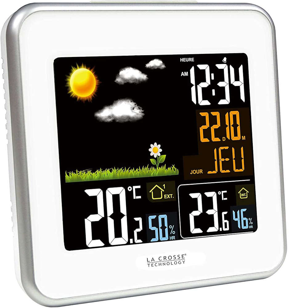 Station météo sans fil Horloge météo colorée numérique avec