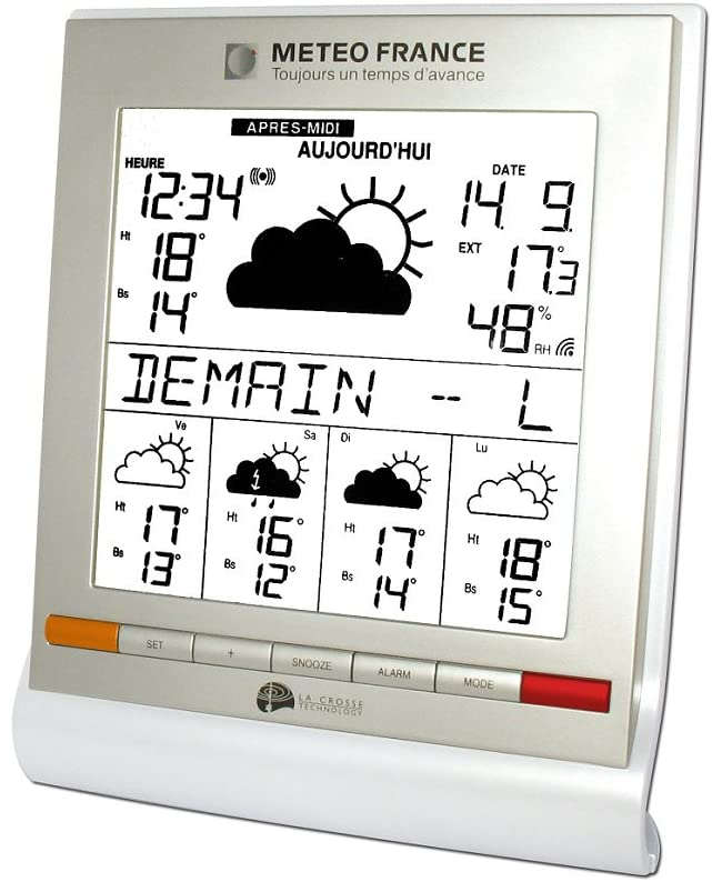 WD9541 LA CROSSE TECHNOLOGY Station Météo -METEO FRANCE- prévisions à 4 ...