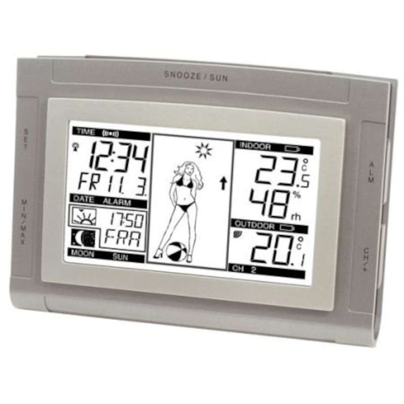<---Cliquez sur l'image pour agrandir---> Réveil météo et thermomètre avec Miss Météo ou Monsieur Météo Ref: WS9611-WS9711IT+ LA CROSSE TECHNOLOGY Réveil météo et thermomètre avec Miss Météo ou Monsieur Météo ref: WS9611-WS9711IT+ LA CROSSE TECHNOLOGY