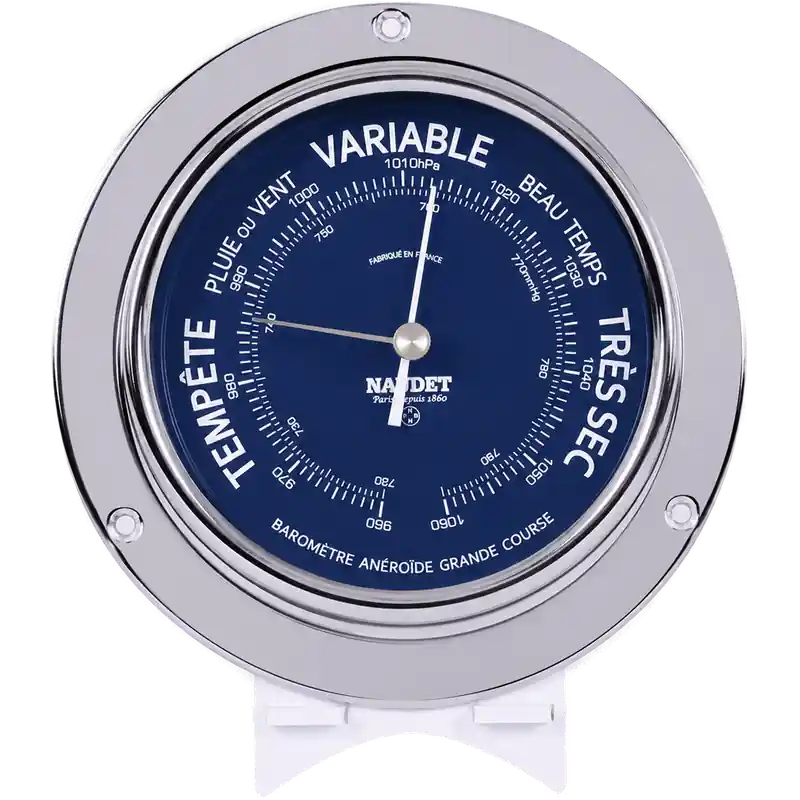 2-Barom�tre en Chrome fond Bleu